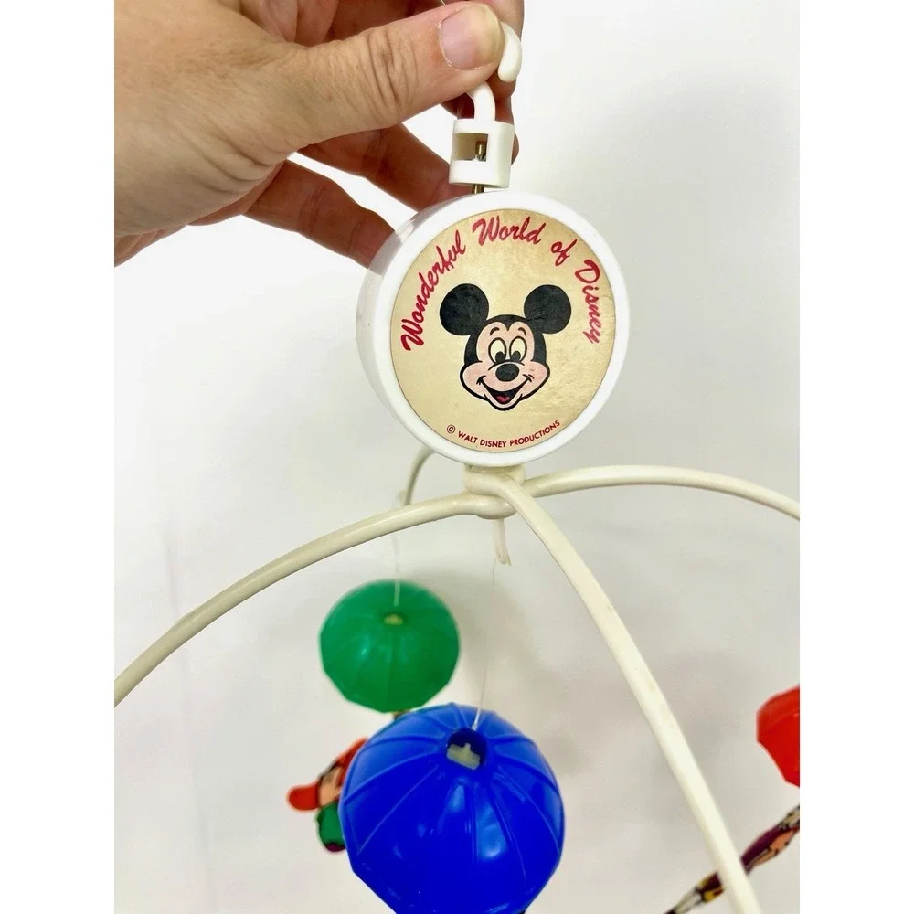 Vtg 1970s Dolly Toy Disney Musical Baby Nursery Mobile Mickey Mouse  Box WORKS